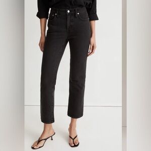 Madewell Black Mid-Rise Kick Out Crop Jeans – 33P – NWT